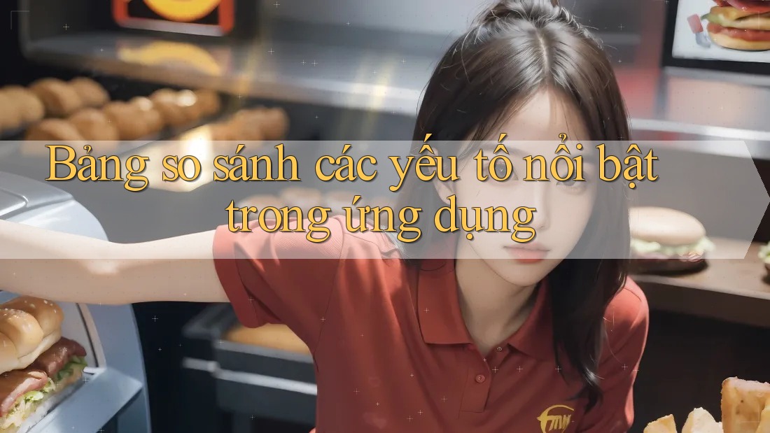 Bảng so sánh các yếu tố nổi bật trong ứng dụng