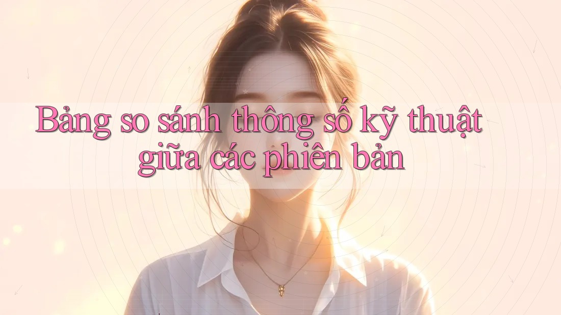 Bảng so sánh thông số kỹ thuật giữa các phiên bản Bảng so sánh thông số kỹ thuật giữa các phiên bản