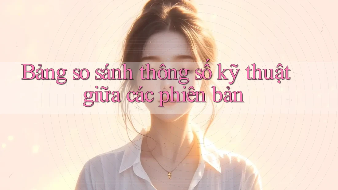 Bảng so sánh thông số kỹ thuật giữa các phiên bản Bảng so sánh thông số kỹ thuật giữa các phiên bản