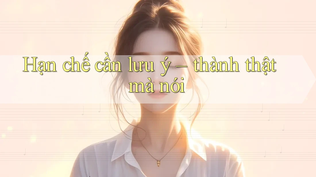 Hạn chế cần lưu ý - thành thật mà nói Hạn chế cần lưu ý - thành thật mà nói